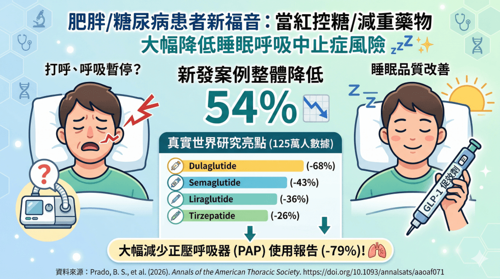#睡眠呼吸中止症 #GLP1 #第二型糖尿病 #肥胖 #醫學新知 #睡眠健康
