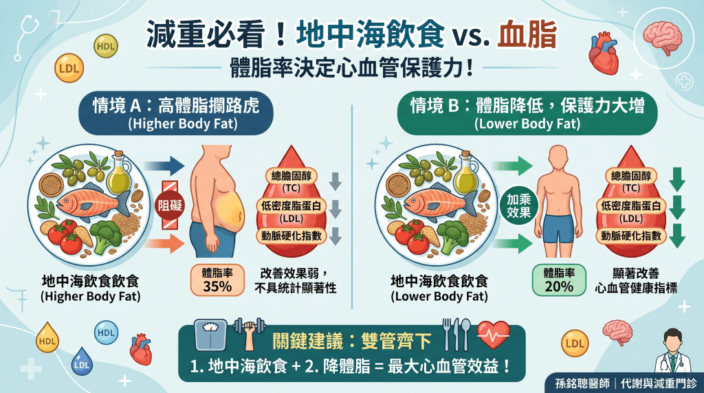 地中海飲食,體脂肪,血脂控制,心血管健康,代謝與減重,減脂,